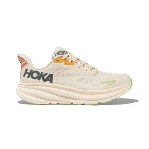 Hoka Cream and Orange Athletic Shoes